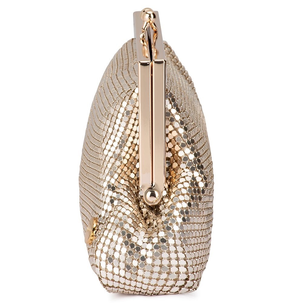 Olga Berg “Zara” Gold Metal Mesh Clutch Bag - EXCELLENT condition! - Picture 4 of 11